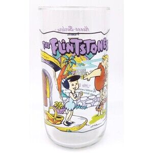 Vintage 1991 Hardees Flintstones The First 30 Years Glass Little Bamm-Bamm Anniv